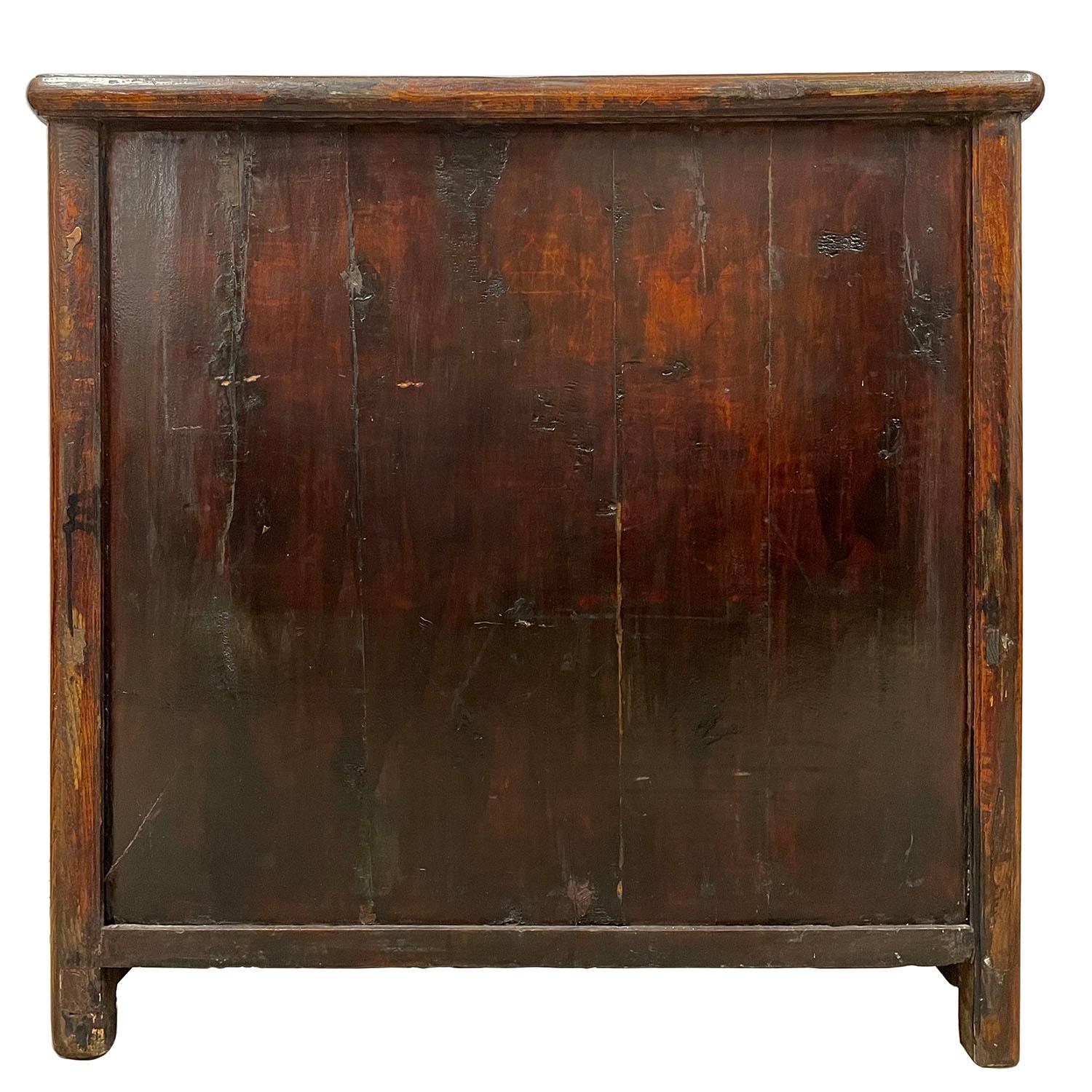19th Century Antique Chinese Carved Coffer, Cabinet, Side Table For Sale 4