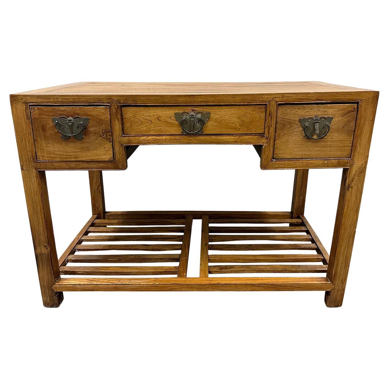 19th Century Antique Chinese Carved Secretary/Writing Desk For Sale