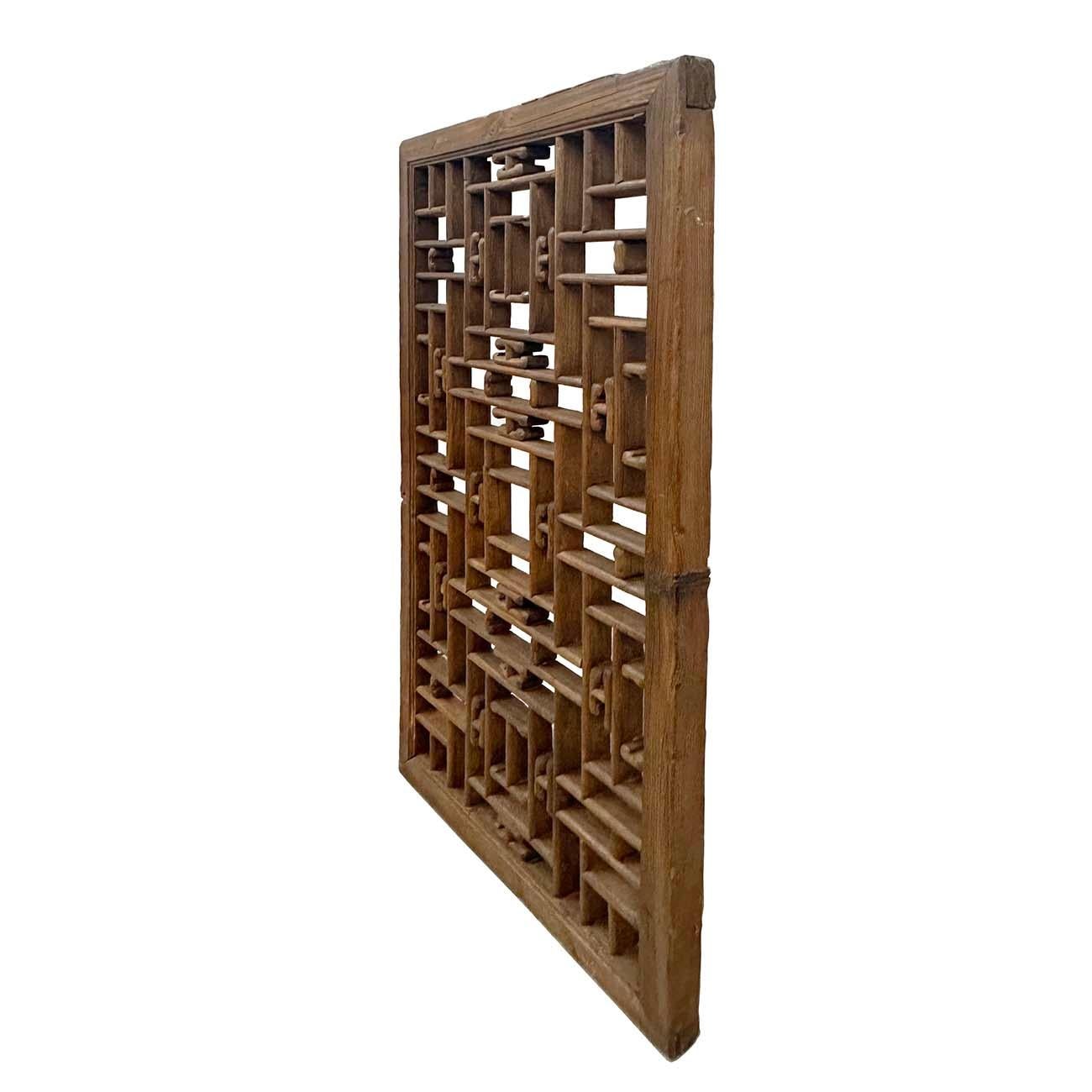 Bois Panneau de fenêtre/arts muraux chinois anciens du 19ème siècle en bois sculpté en vente