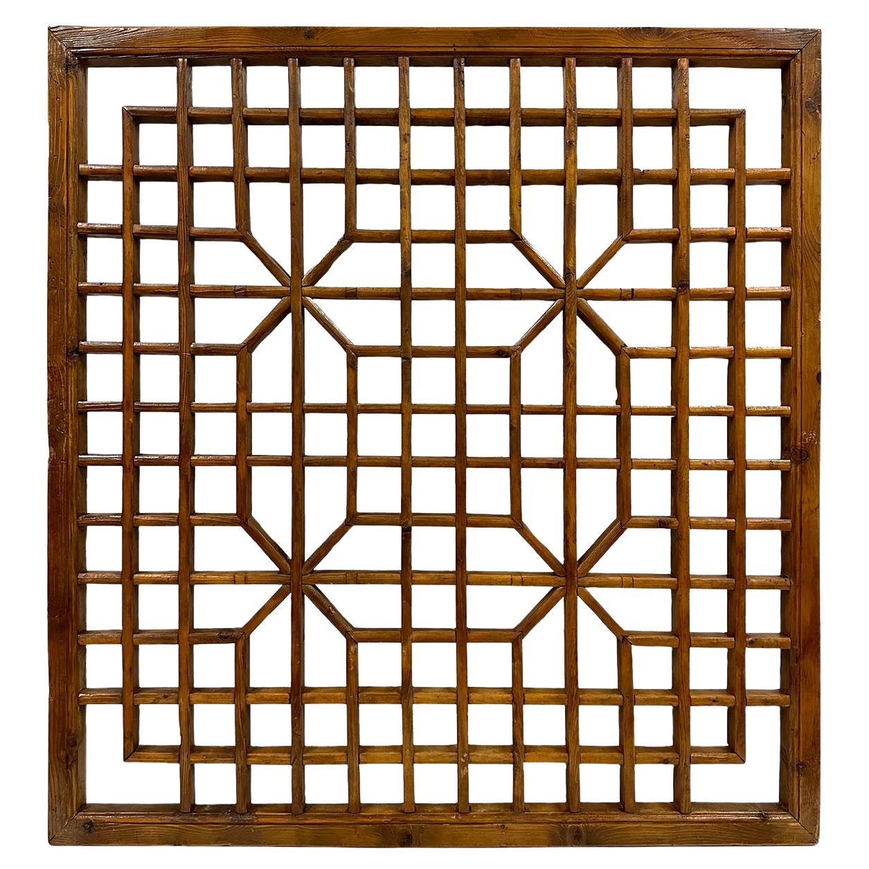 19th Century Antique Chinese Carved Wooden Window Panel/Wall Arts