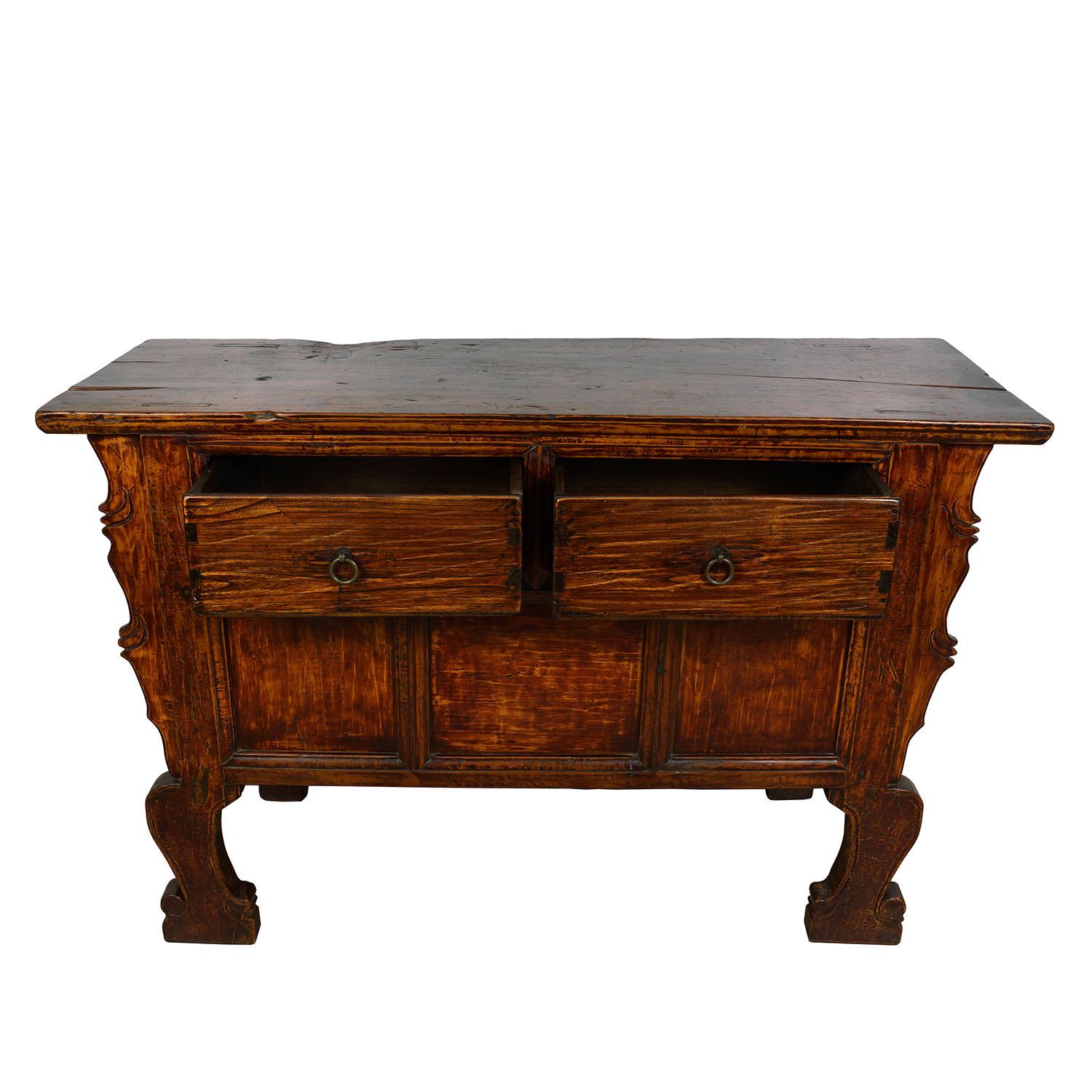 Chinese Export 19th Century Antique Chinese Credenza, Sideboard, Buffet Table For Sale