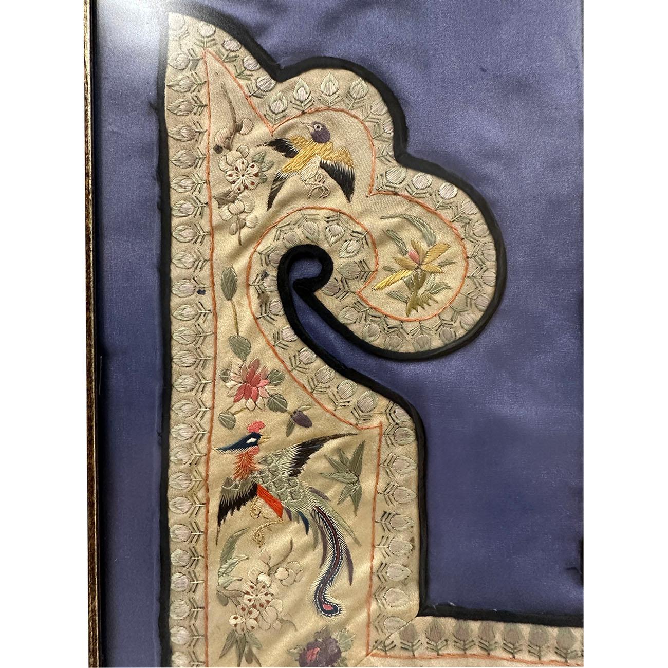 19th Century Antique Chinese Framed Groups of Textile Embroidery Pieces For Sale 3