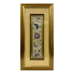 19th Century Antique Chinese Framed Silk Embroidery Panel