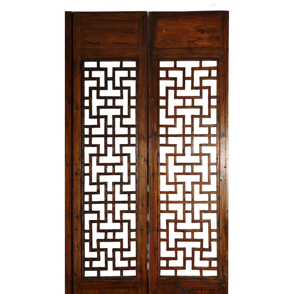 Antiker chinesischer Holzschirm / Raumteiler aus dem 19. Jahrhundert, handgefertigt, 5 Tafeln im Angebot 4