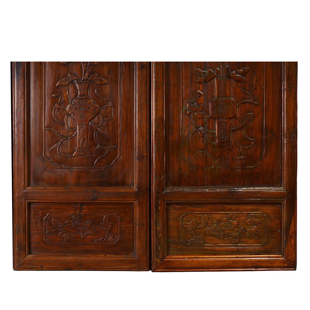 Antiker chinesischer Holzschirm / Raumteiler aus dem 19. Jahrhundert, handgefertigt, 5 Tafeln im Angebot 2