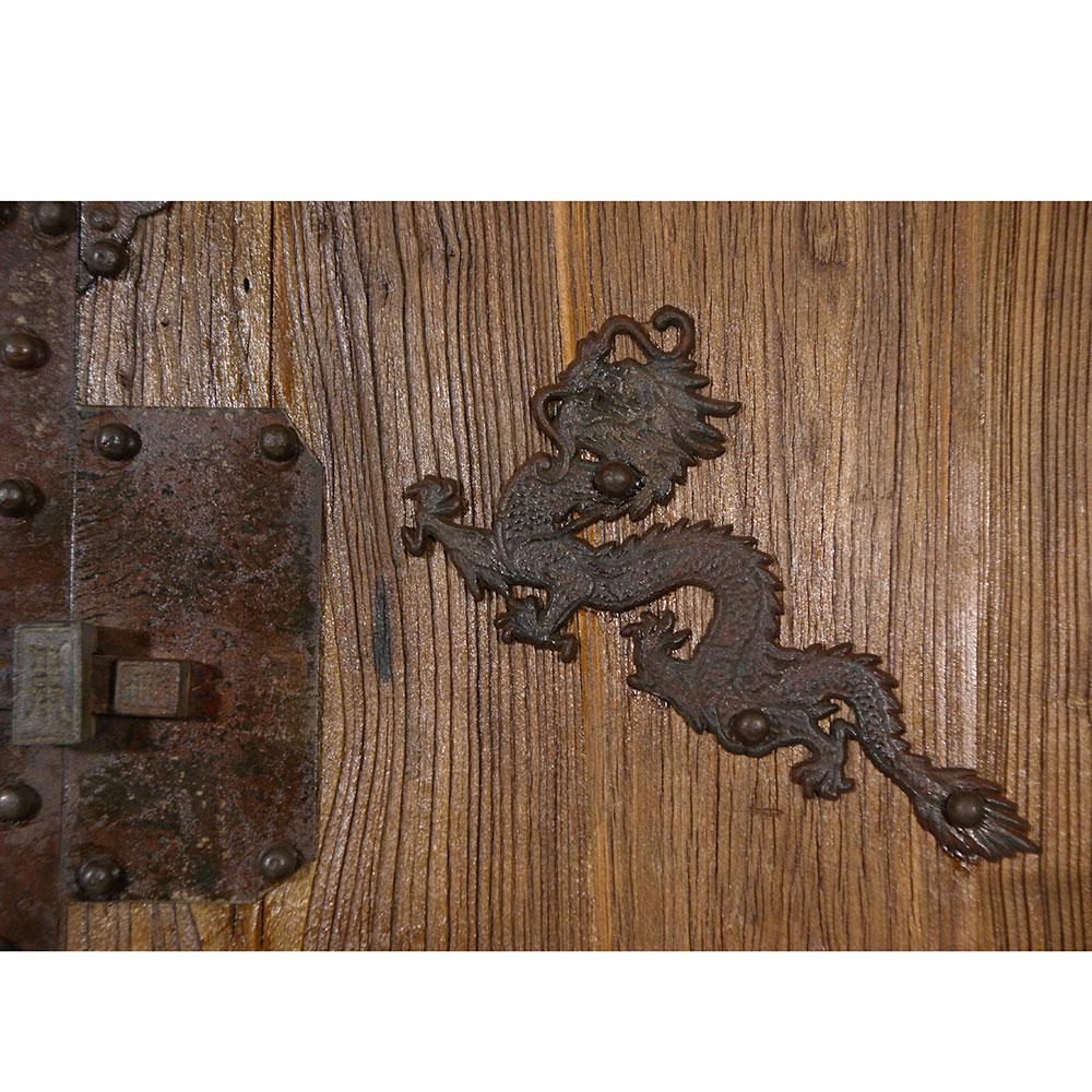 19th Century Antique Chinese Large Court Yard Door Panels-Pair For Sale 1
