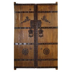 19th Century Antique Chinese Large Court Yard Door Panels-Pair