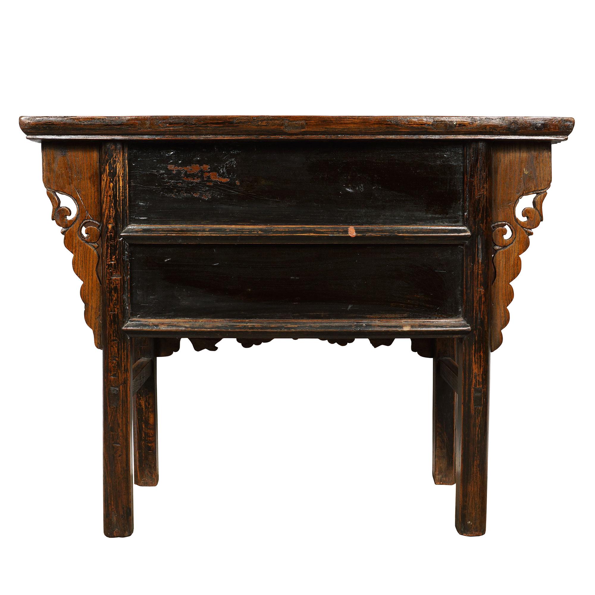 19th Century Antique Chinese Massive Carved Shan xi Console Table/Sideboard For Sale 6