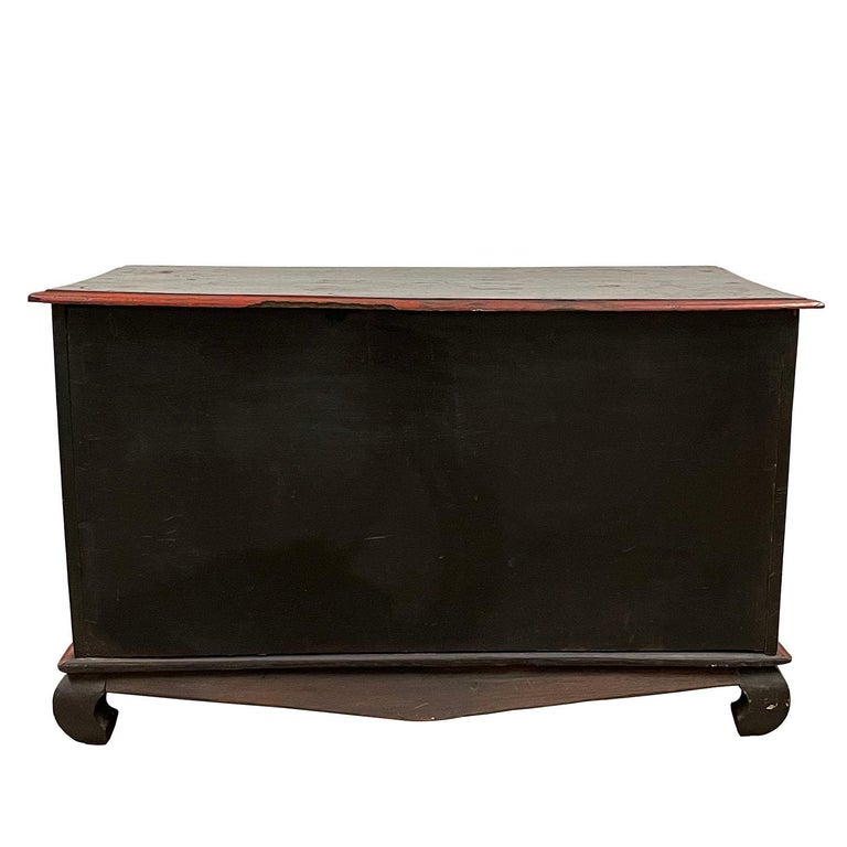 19th Century Antique Chinese Massive Carved Teak Wood Coffee Table, End Table For Sale at 1stDibs