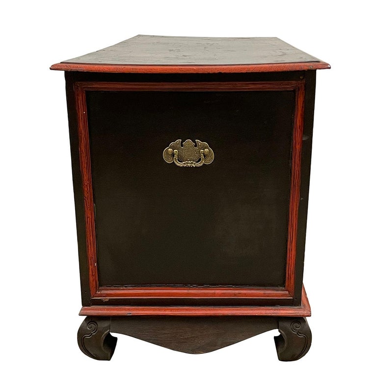 19th Century Antique Chinese Massive Carved Teak Wood Coffee Table, End Table For Sale at 1stDibs