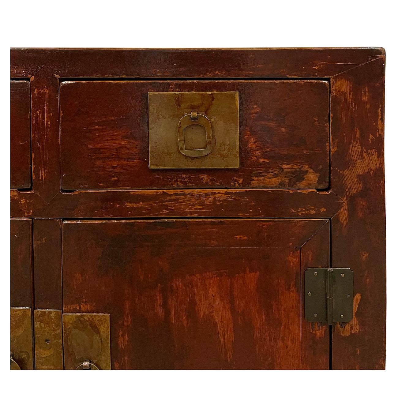 Elm 19th Century Antique Chinese Ming Style Cabinet/Sideboard For Sale