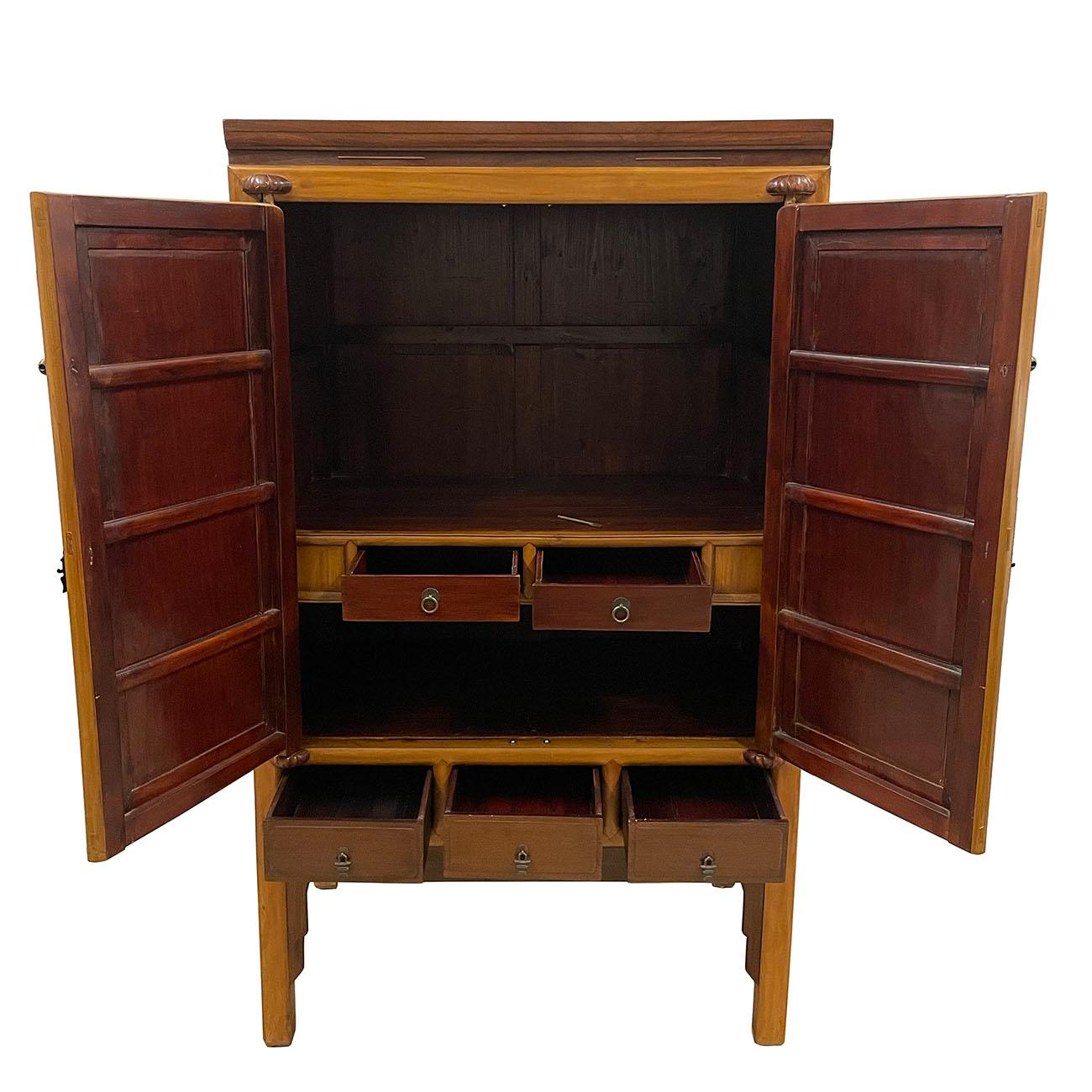 Chinese Export 19th Century Antique Chinese NingBo TV Cabinet, Armoire, Wardrobe For Sale