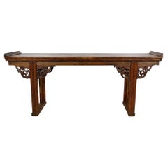 19th Century Antique Chinese Open Carved Altar Table, Sofa Table, Console