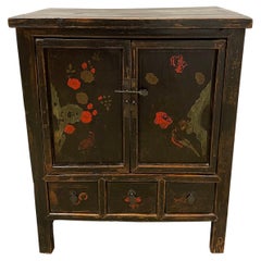 19th Century Vintage Chinese Painted Cabinet/Side Table