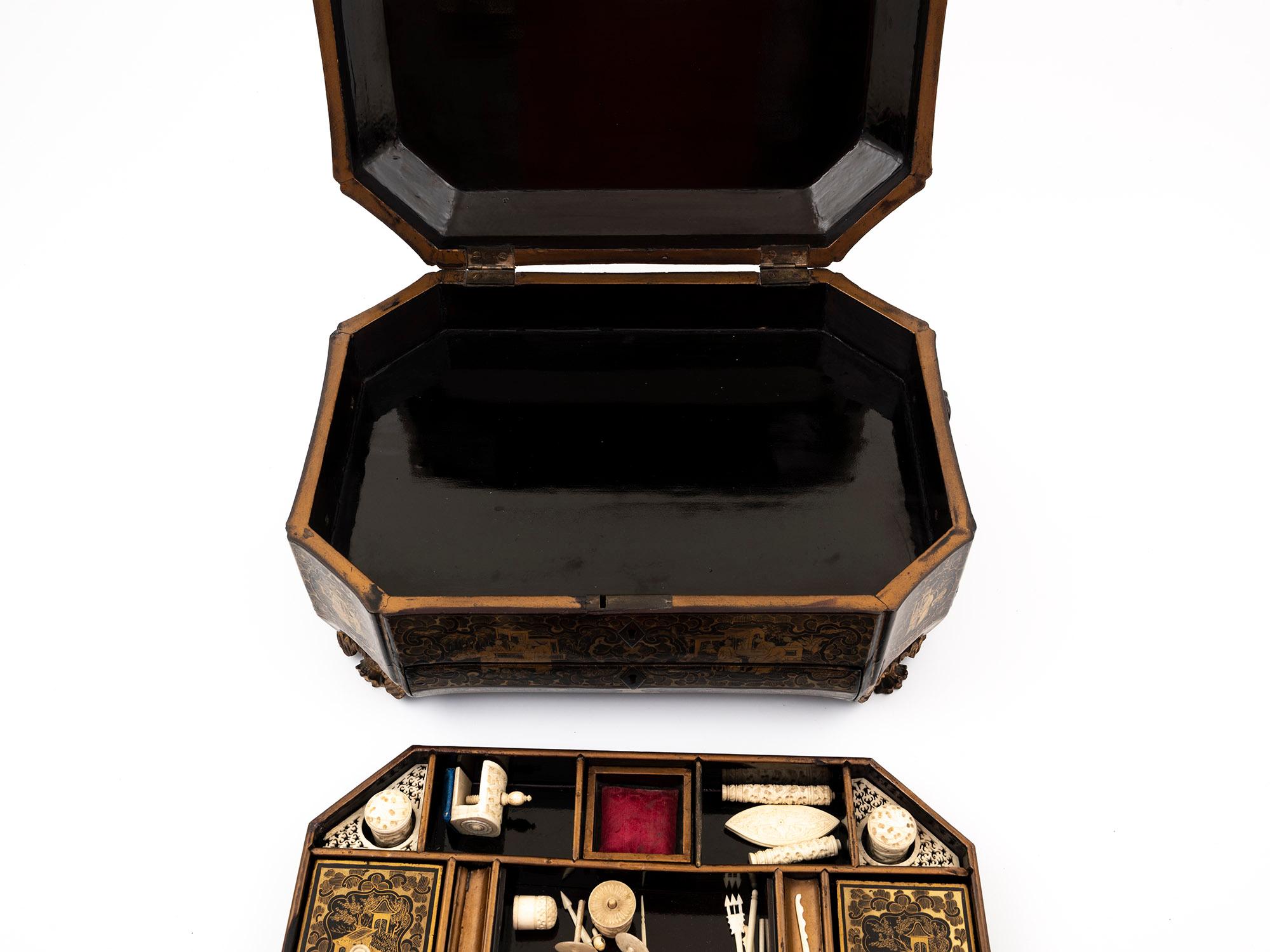 19th Century Antique Chinese Sewing Box For Sale at 1stDibs