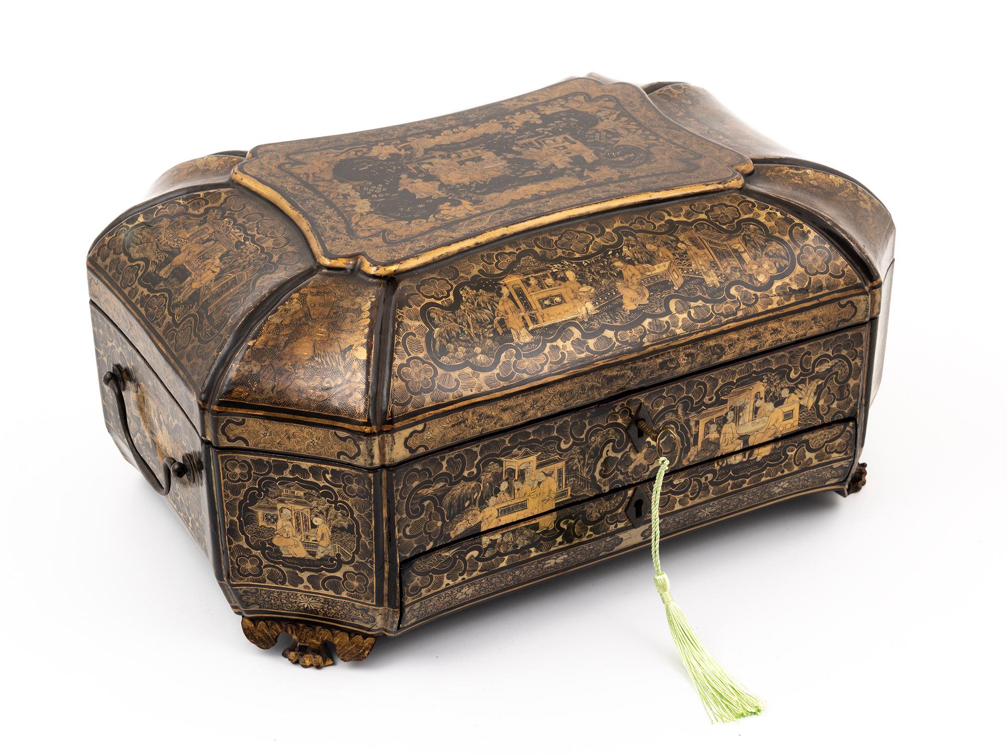 19th Century Antique Chinese Sewing Box For Sale 8