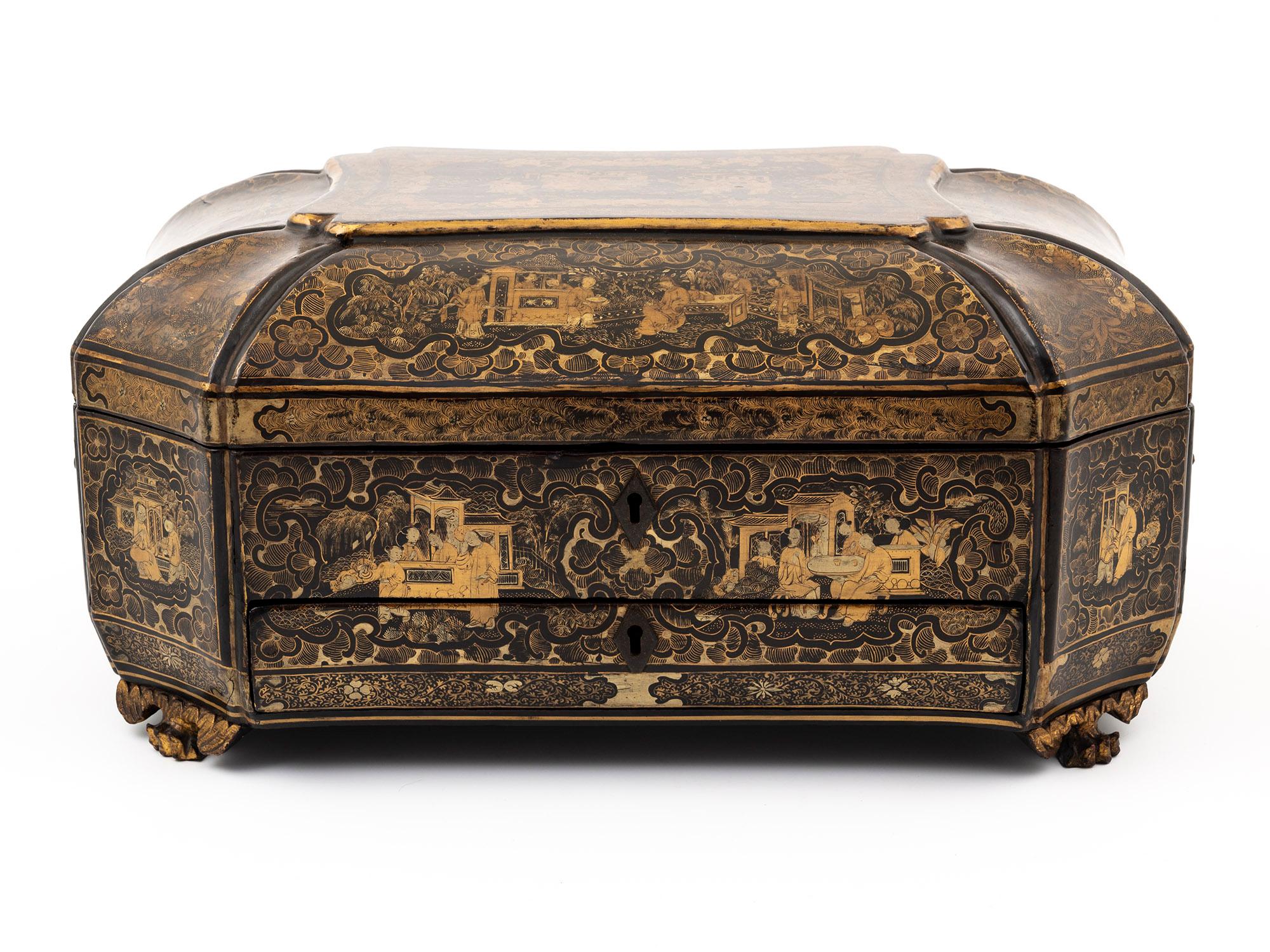 19th Century Antique Chinese Sewing Box For Sale at 1stDibs