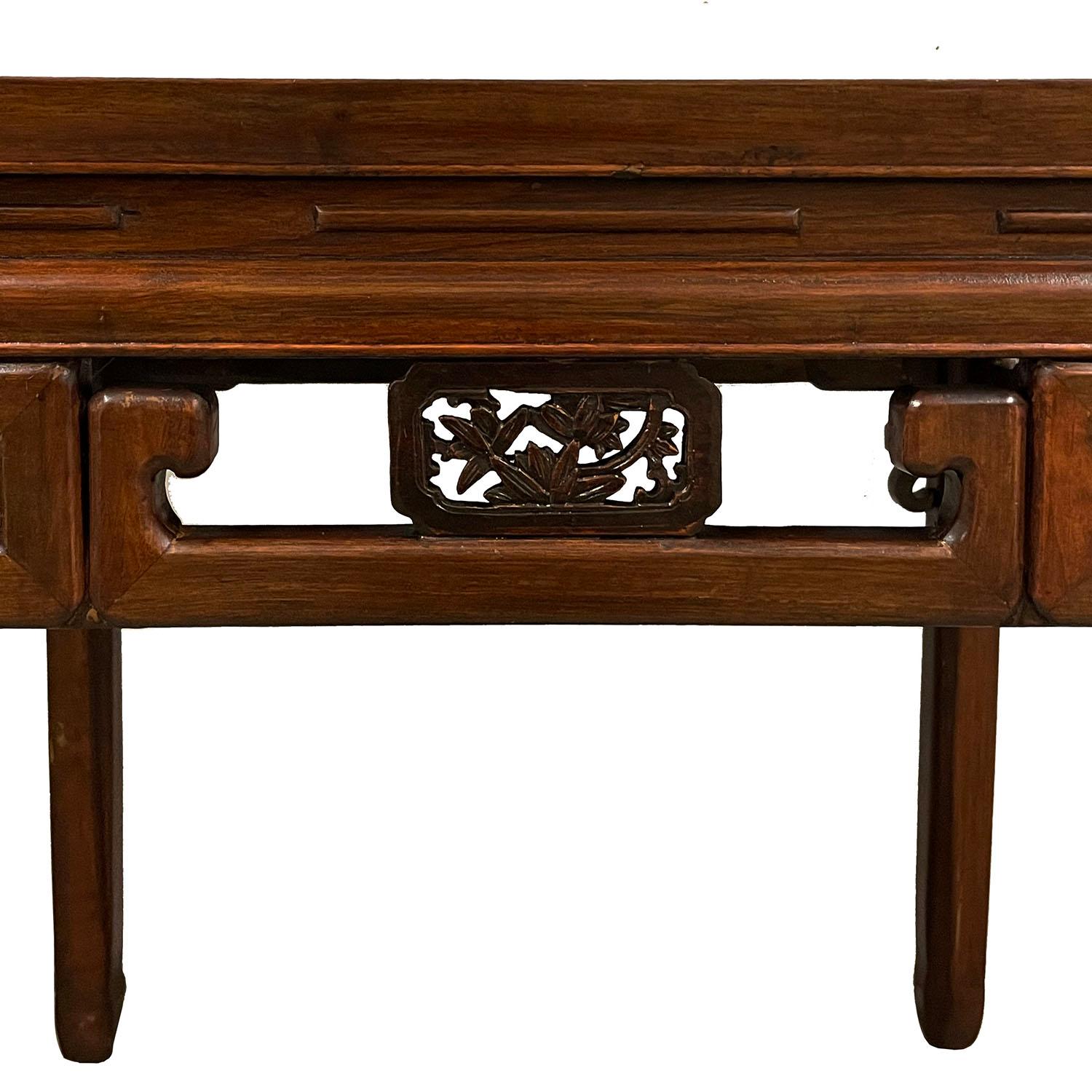 19th Century Antique Chinese Square Dining Table In Good Condition For Sale In Pomona, CA