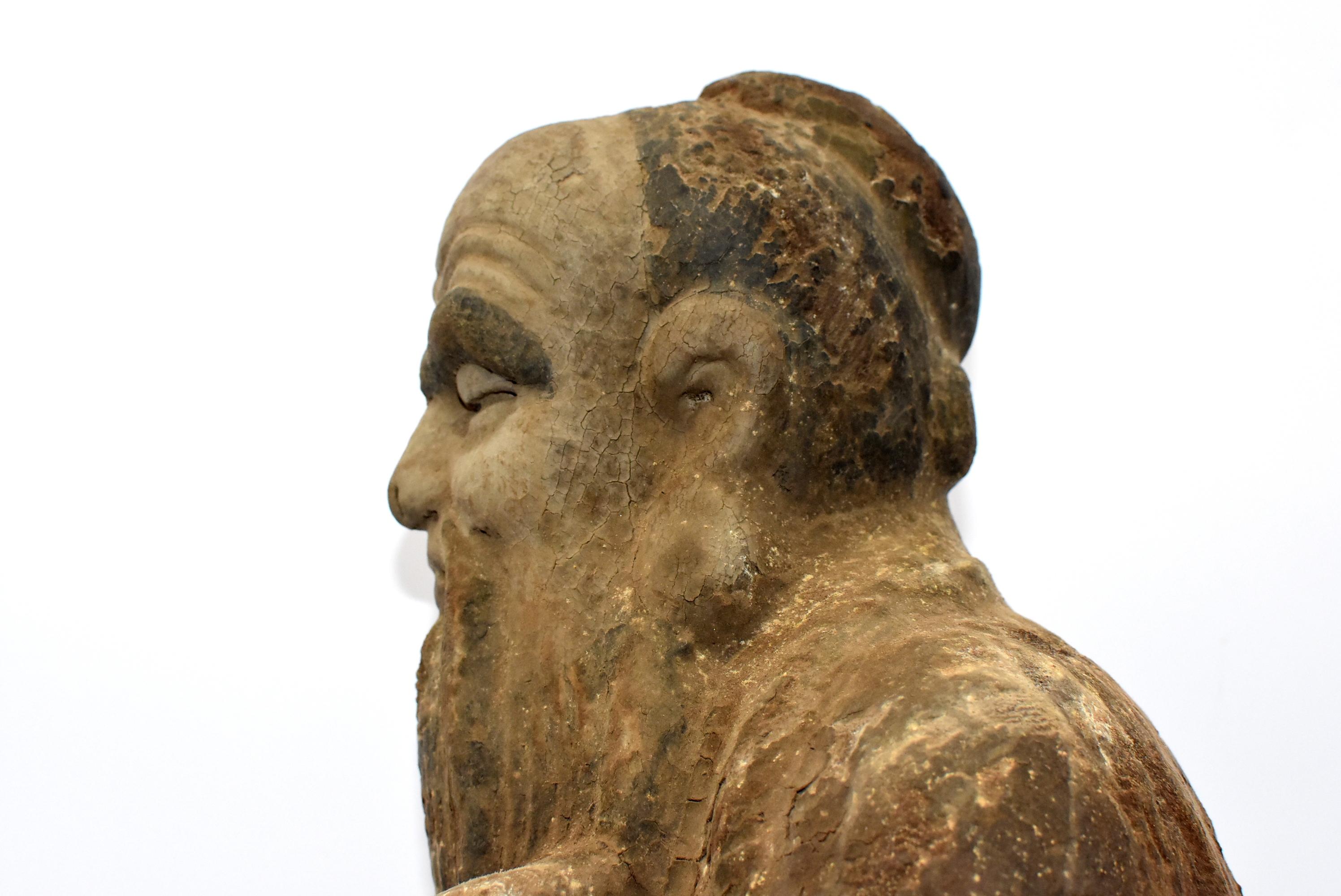 19th Century Antique Chinese Tao Philosopher Statue 5