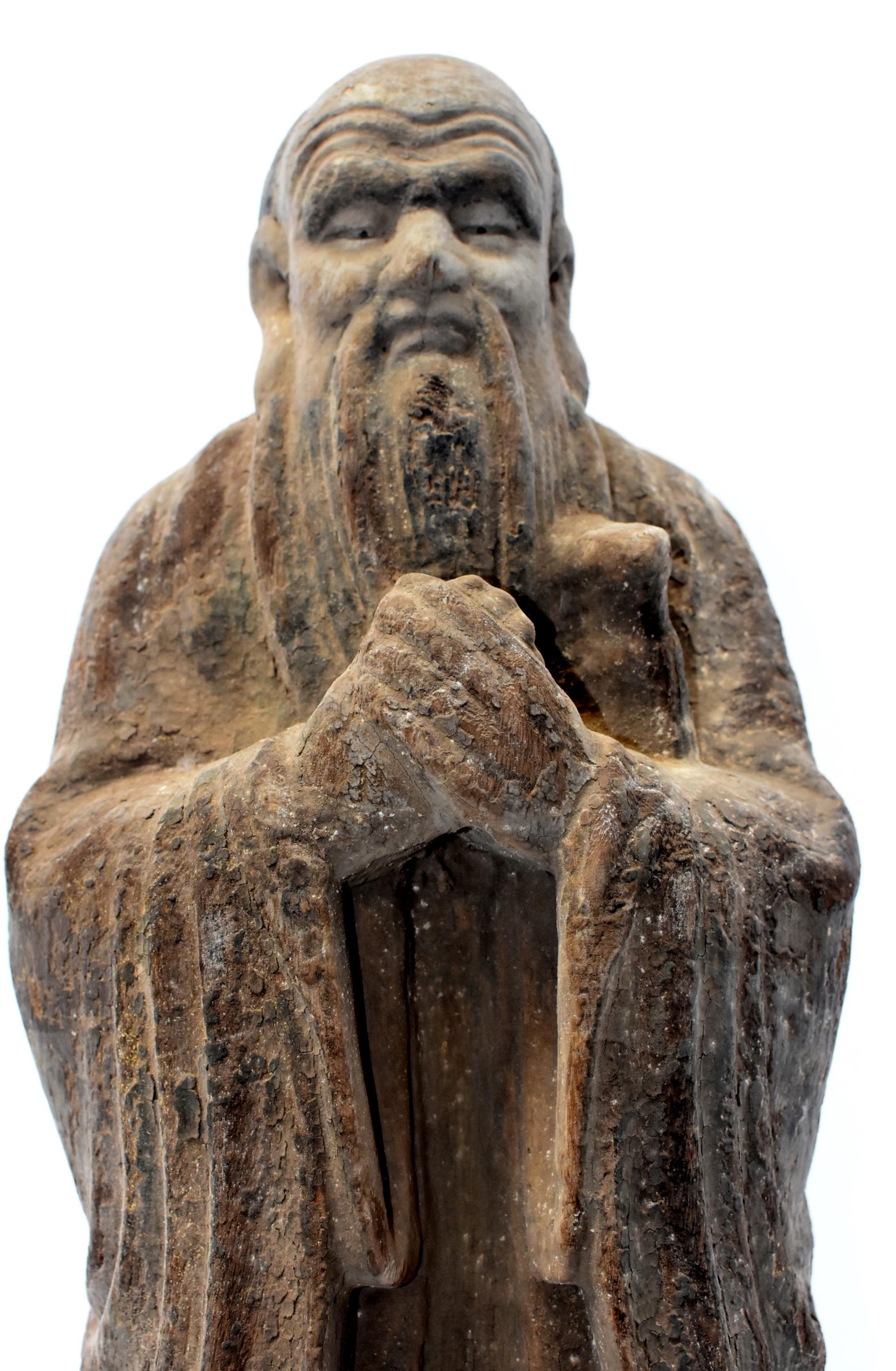 19th Century Antique Chinese Tao Philosopher Statue 9