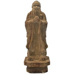 19th Century Antique Chinese Tao Philosopher Statue