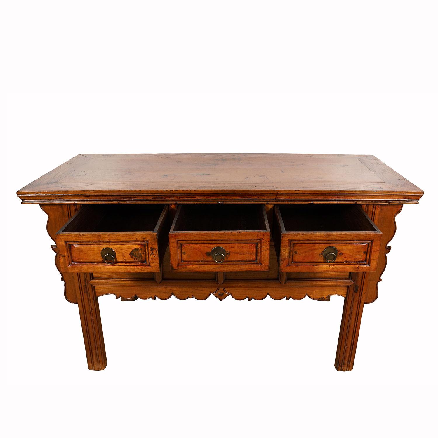 19th Century Antique Chinese Wooden Credenza, Sideboard, Buffet Table