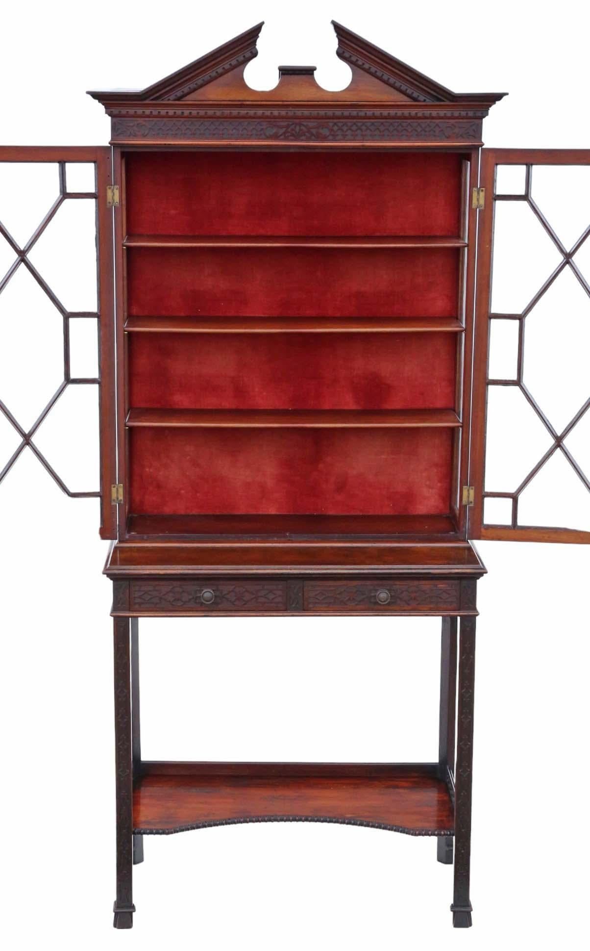 Vetrina a molo Chinoiserie del XIX secolo Edward & Roberts Mogano in vendita 4