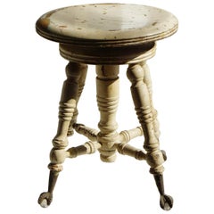 19th Century Antique Claw Foot Piano Stool by Tonk
