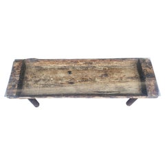 19th Century Antique Continental Large Dough Through Handmade Cocktail Table