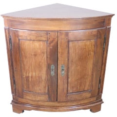 19th Century Antique Corner Cupboard or Corner Cabinet in Solid Walnut