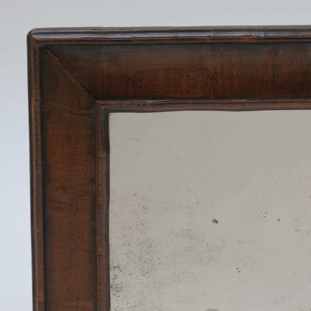 English 19th Century Antique Cushion Walnut Wall Mirror 17th Century Style