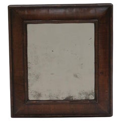 19th Century Antique Cushion Walnut Wall Mirror 17th Century Style