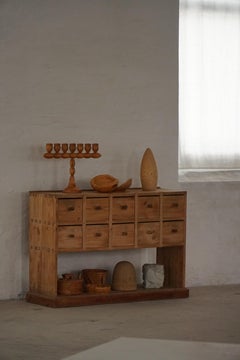 19ème siècle, Ancienne armoire d'apothicaire / console en pin danoise, 1850-1880s