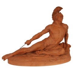19th Century Antique Ceramic Figure Terracotta Sculpture Achilles P. Ipsen Enke