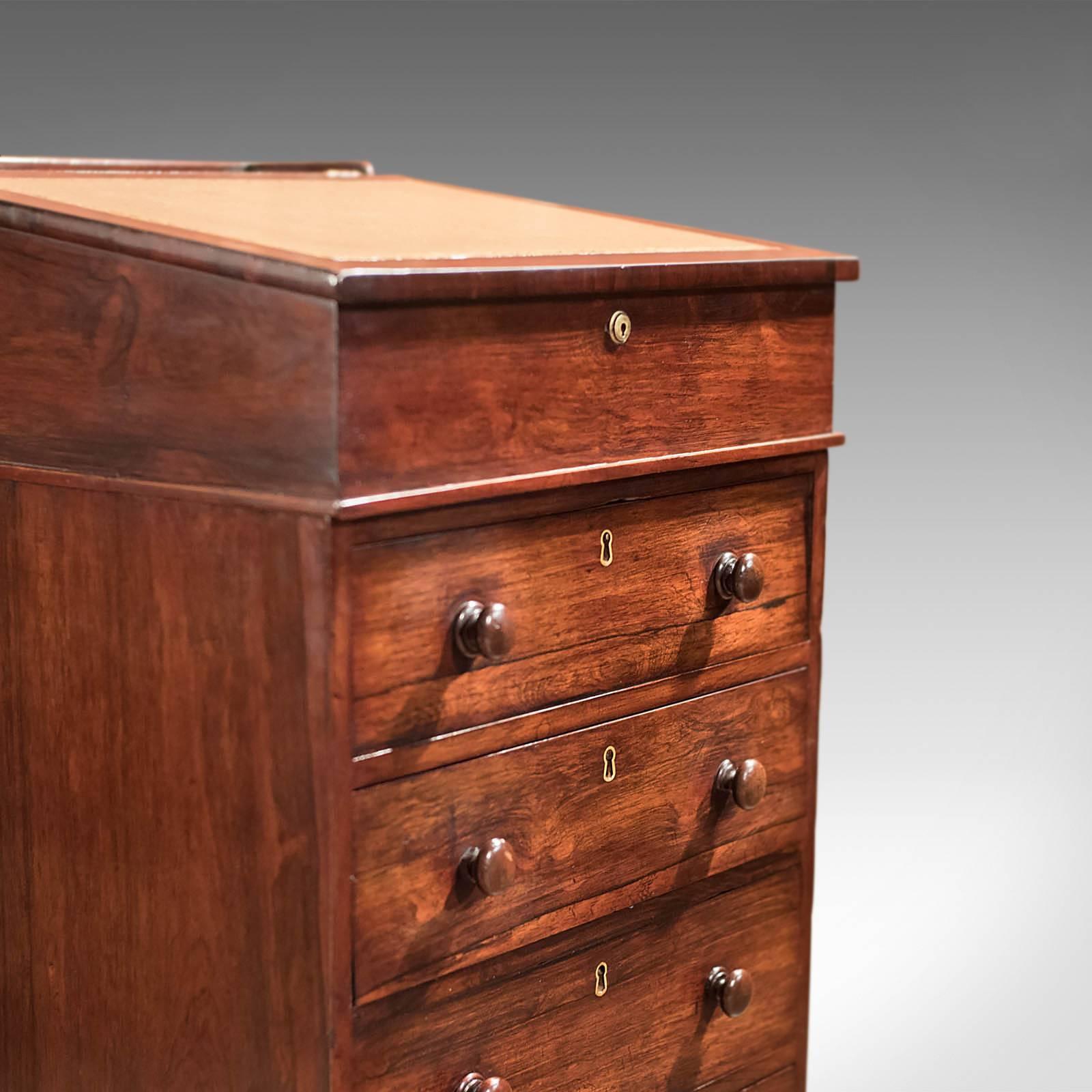 Antico Davenport del XIX secolo, scrivania vittoriana con piano girevole, circa 1850 In condizioni buone in vendita a Hele, Devon, GB