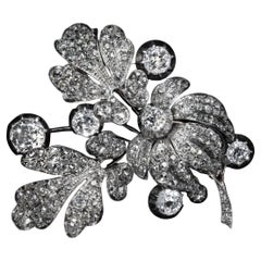 19th Century Antique Diamond Rock Crystal Large Brooch