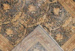 Antique Mahal Rug, Hand-Knotted Wool, Ivory Motif, India, 1880