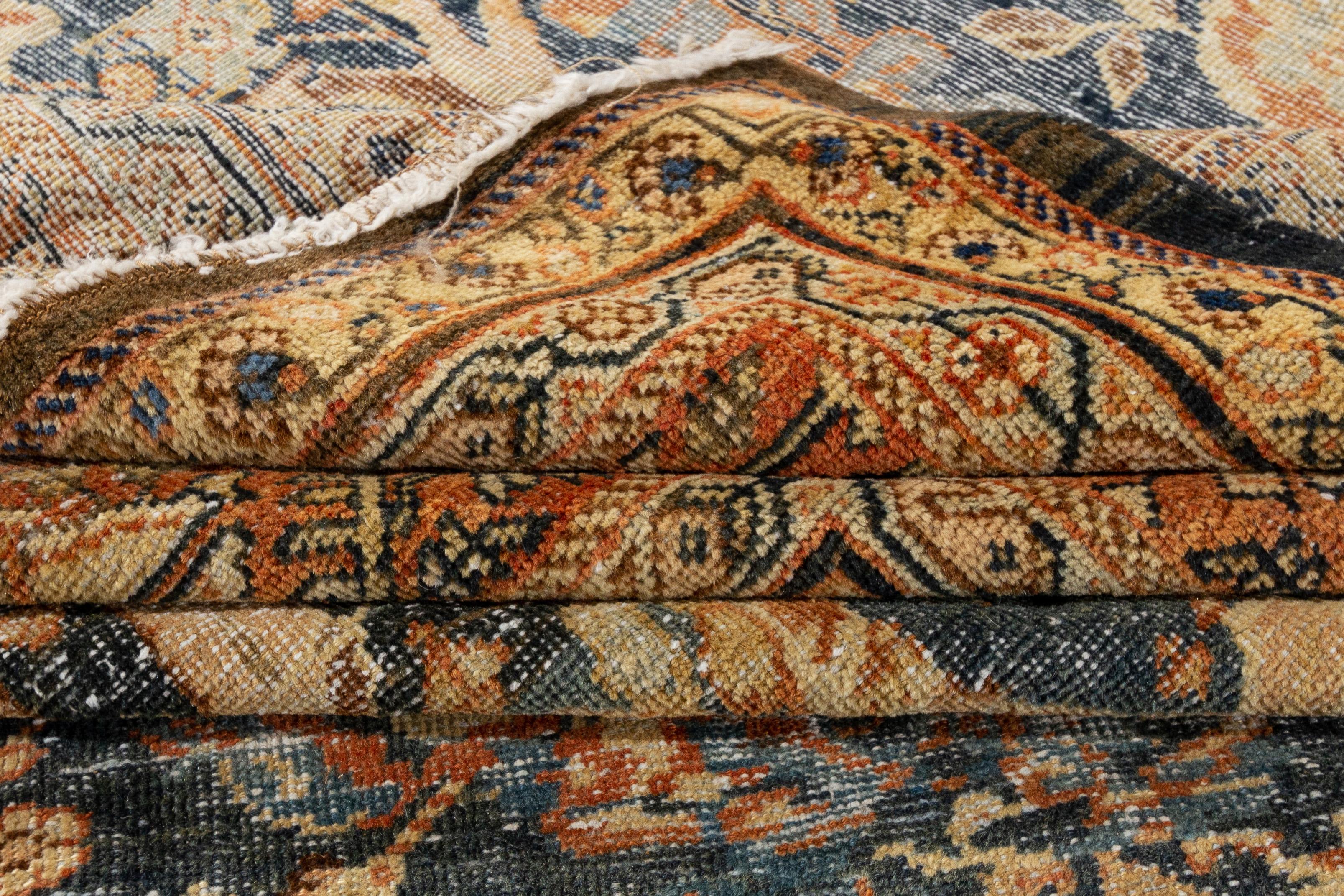 Indian 19th Century Antique Distressed Mahal Rug For Sale