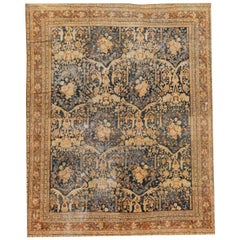 Tapis Mahal ancien du 19ème siècle en mauvais état