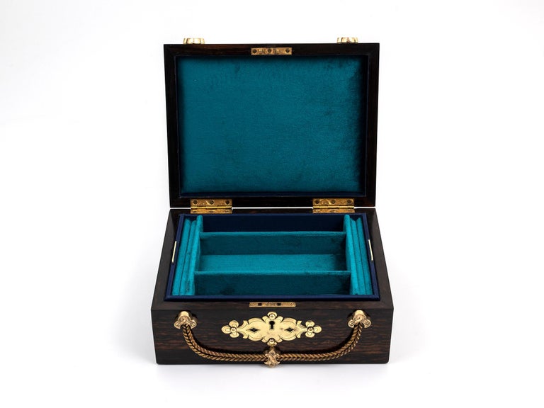 19th Century Antique DomeTop Jewellery Box with Abalone Medallion For