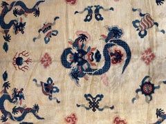 19th Century Antique Dragon Art Deco Chinese Rug