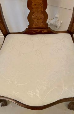 19th Century Antique Dutch Mahogany Marquetry Arm / Desk Chair