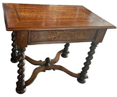 19th Century Antique Dutch Side Table, Handcrafted Wood, Unique Design