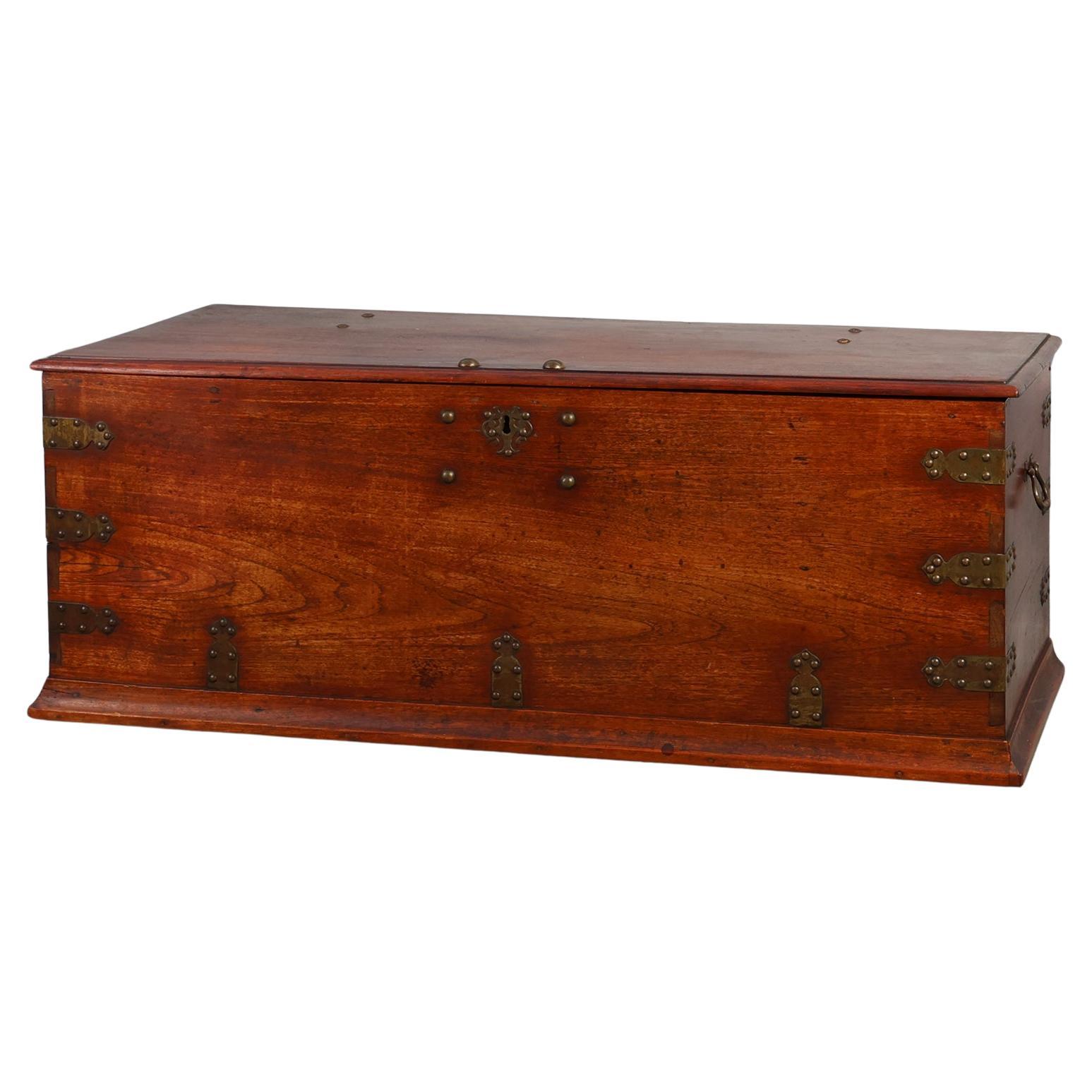 19th Century Antique Dutch Teak Blanket Chest, The Netherlands