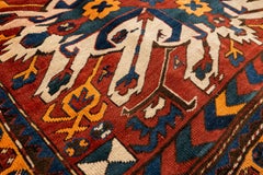 Antiker Adler-Kazak-Teppich aus dem 19.
