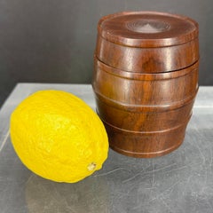 Scatola a botte Impero del XIX secolo in legno duro