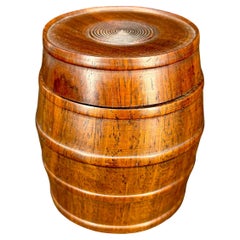 Boîte à barils Empire en bois dur du 19e siècle, ancienne