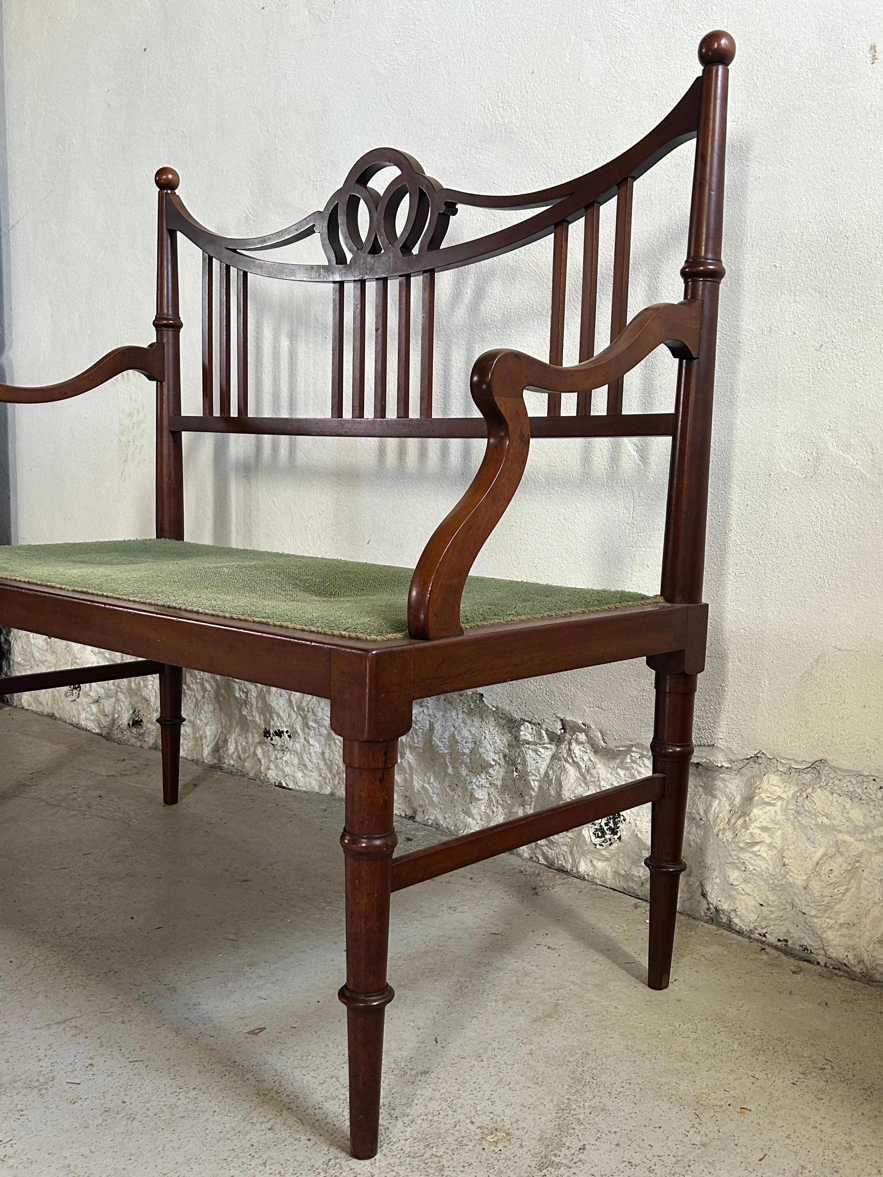Banc Empire ancien du 19ème siècle en acajou Bon état - En vente à Valby, 84