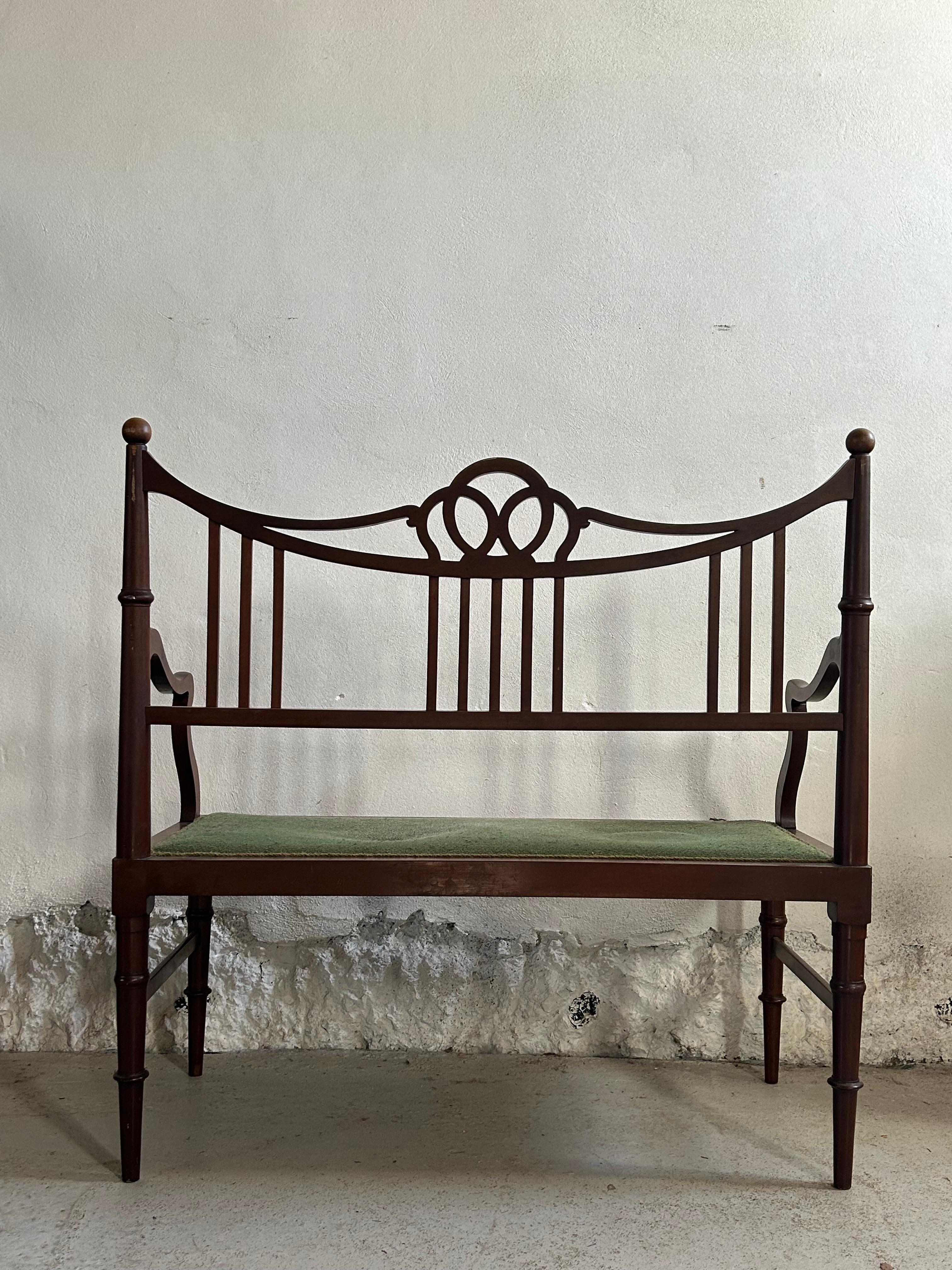 Banc Empire ancien du 19ème siècle en acajou en vente 1