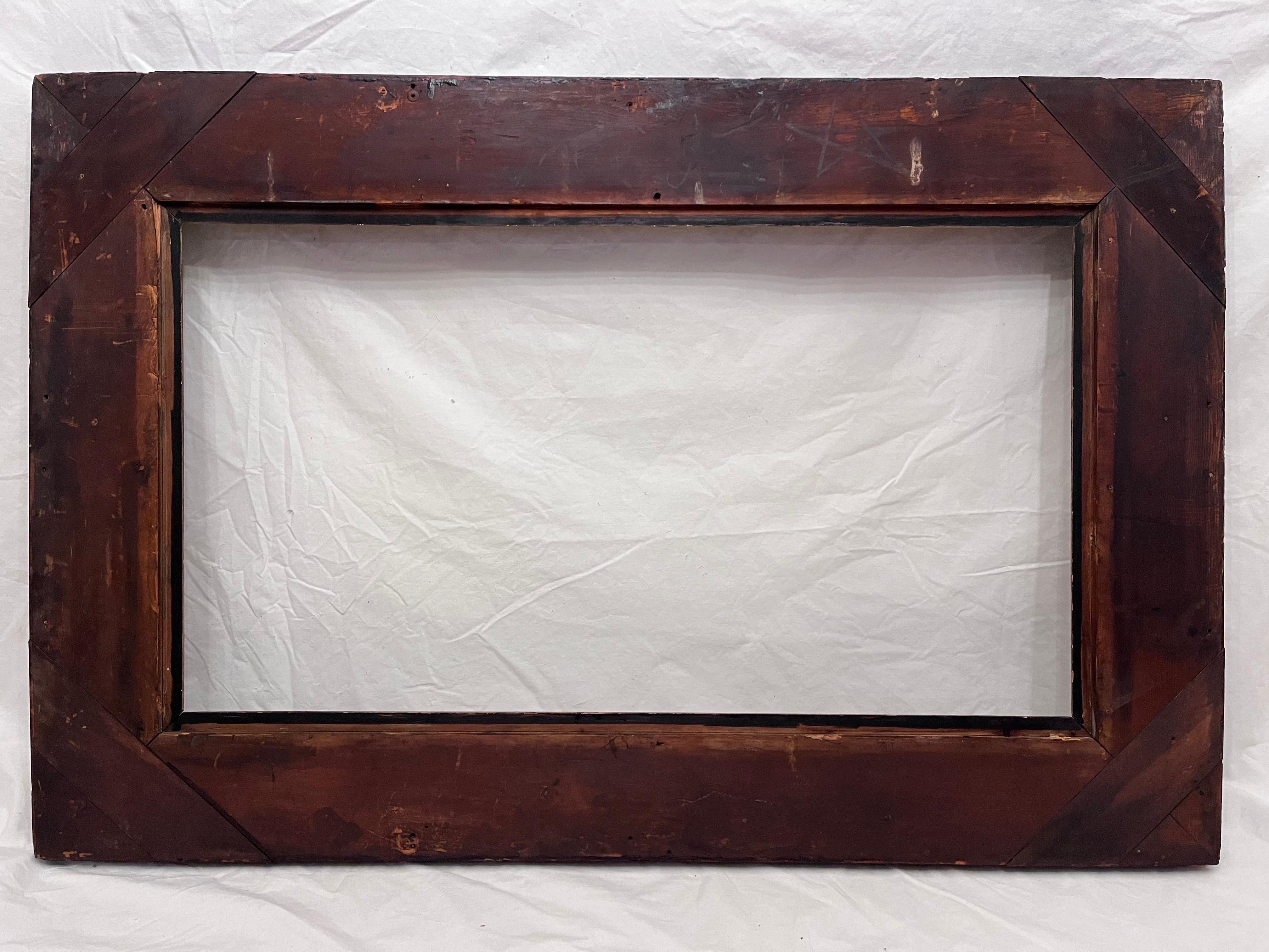 19th Century Antique Empire Style Mahogany Large Picture Frame 36 x 20 For Sale 4
